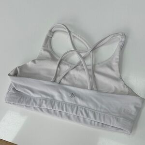ATHLETA GIRL WHITE DOUBLE CROSS BACK SPORTS BRA SIZE XL